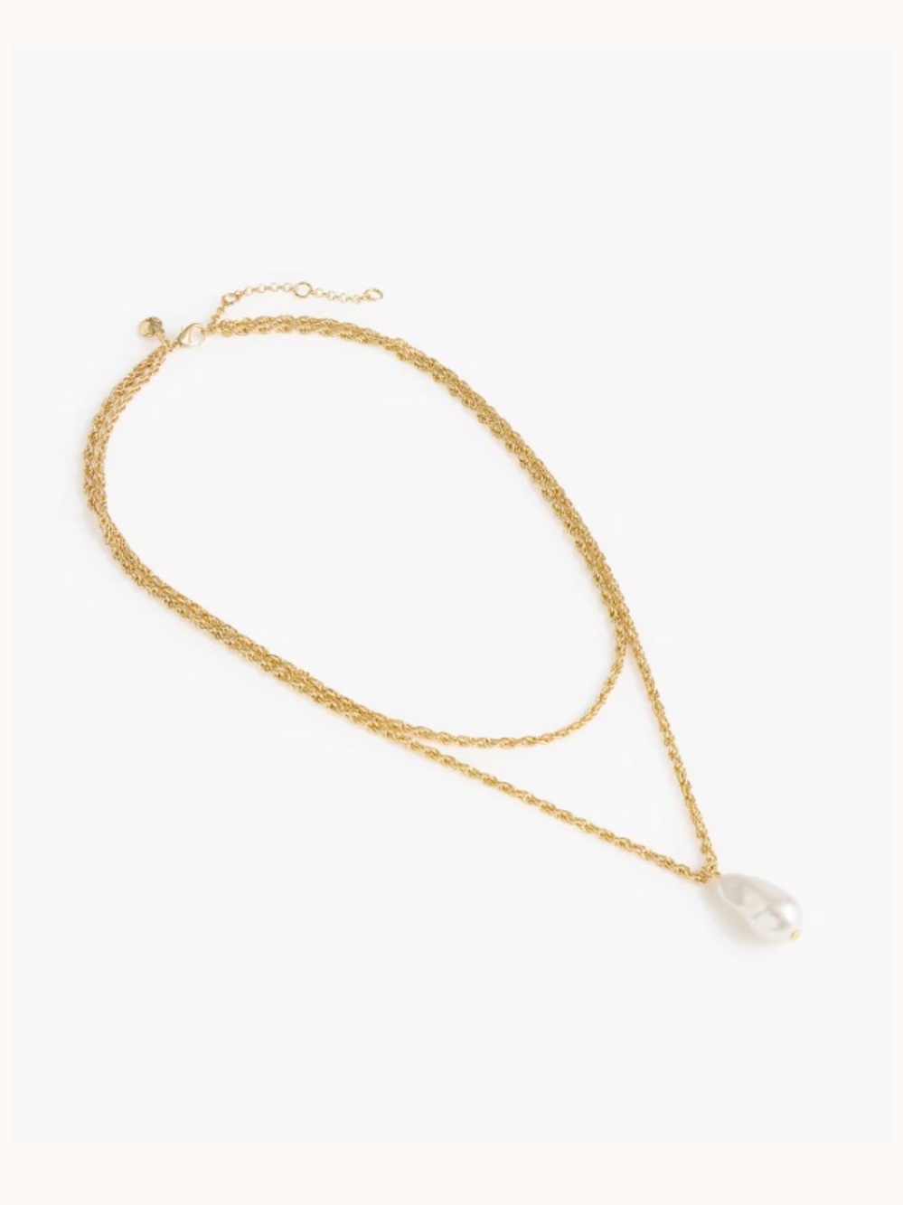 NWT J. Crew Factory Gold Layered Necklace with Pearl Drop